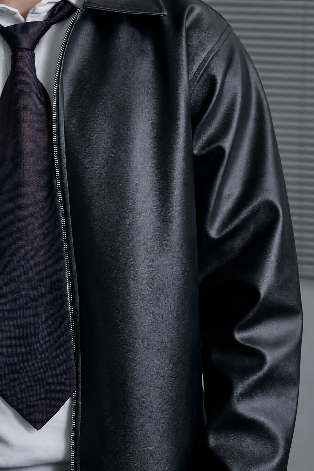 Stylish Black Leather Jacket - by PURESINS