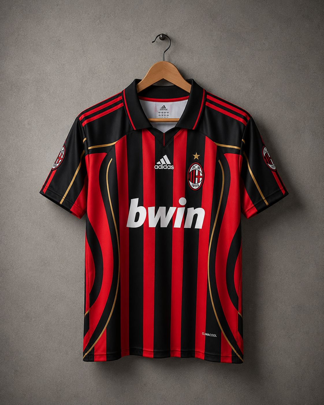 AC Milan Maldini Home Half Sleeve Embroidery Collar[[[A055]]](("HSCLE"))