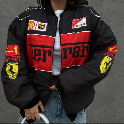 Black Ferrari Racing Jacket: A Stylish Tribute to Ferrari’s Legacy-Unisex