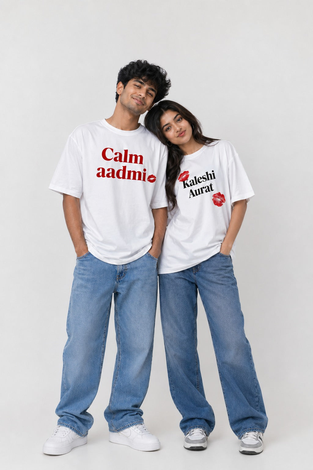 Kaleshi aurat calm admi oversized couple t-shirt