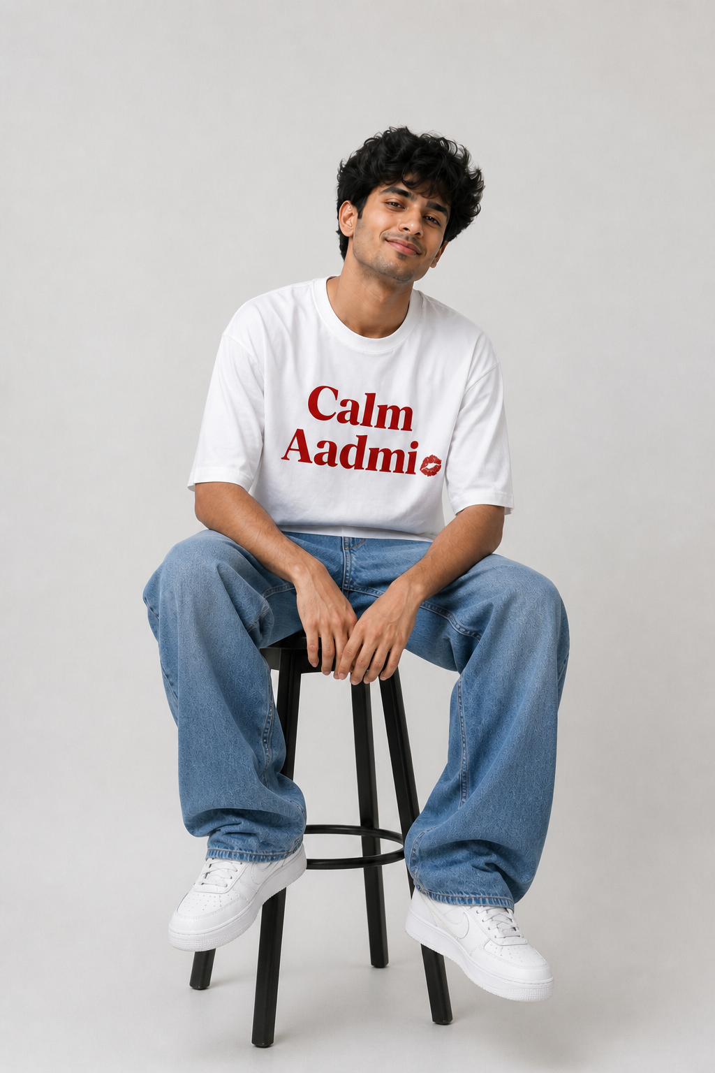“Calm Aadmi” oversized t-shirt