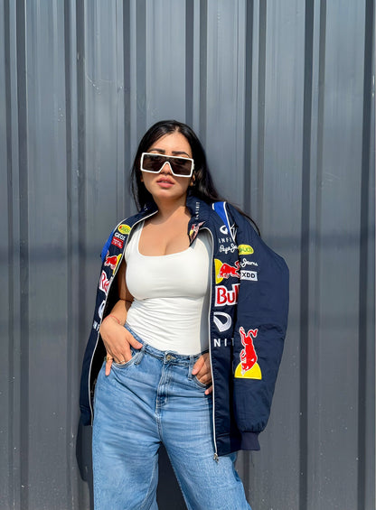 Red Bull Vintage Embroidered Jacket – Classic Motorsport Icon