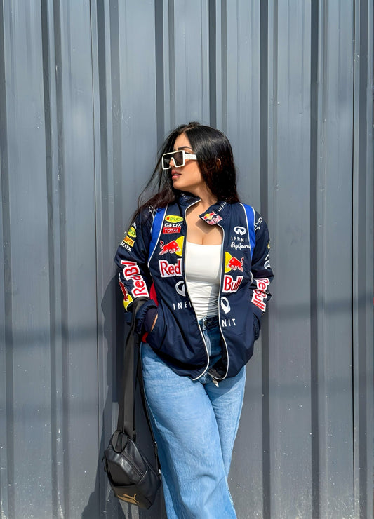 Red Bull Vintage Embroidered Jacket – Classic Motorsport Icon