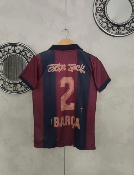 FC Barcelona x Travis Scott Retro Jersey embroidery