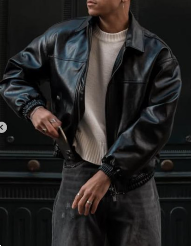 HIGH QUALITY LEATHER BOMBER JACKET