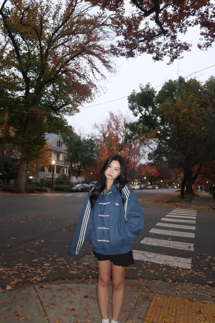 Navy Blue Suede CNY Jacket – Premium Streetwear