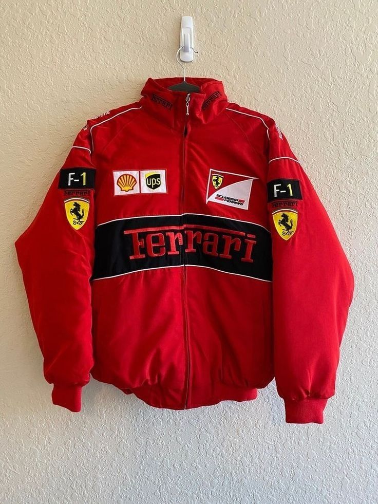 Red Ferrari Embroidered Jacket – Premium F1 Racing Gear