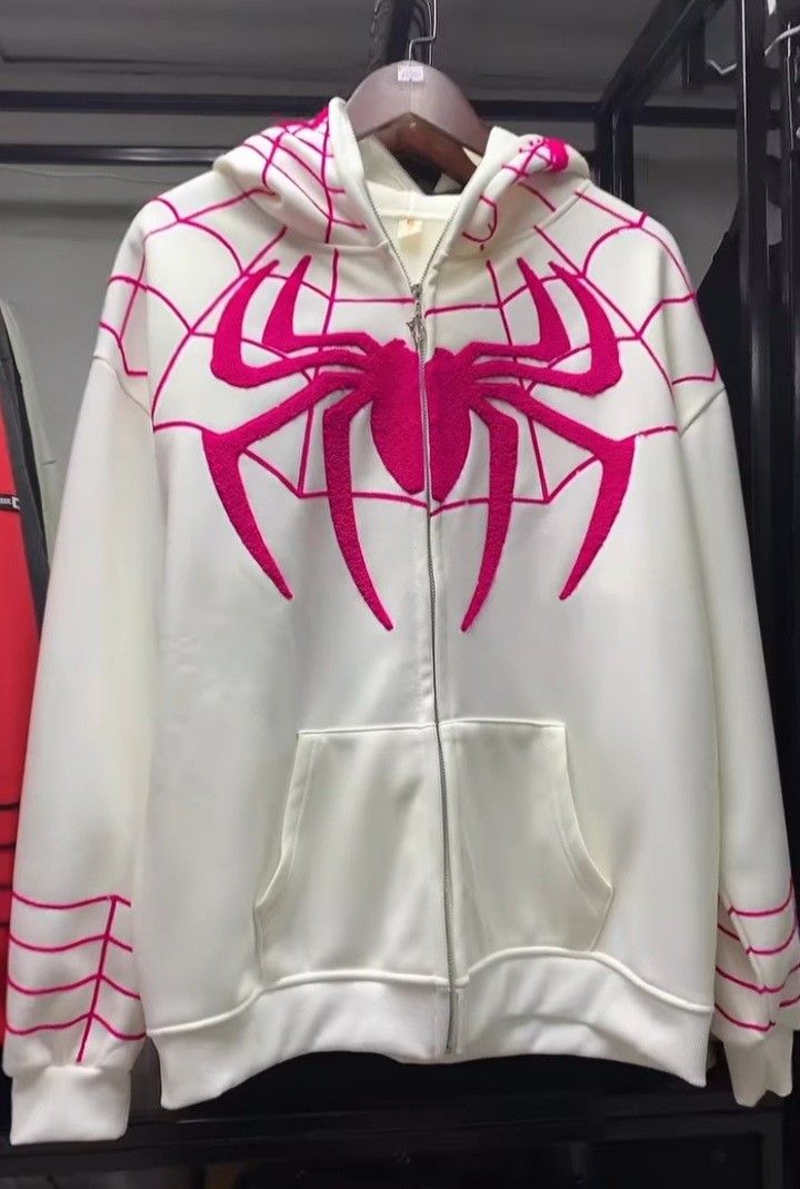 white spider man hoddiee