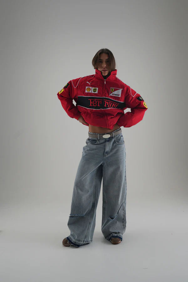 Red Ferrari Embroidered Jacket – Premium F1 Racing Gear
