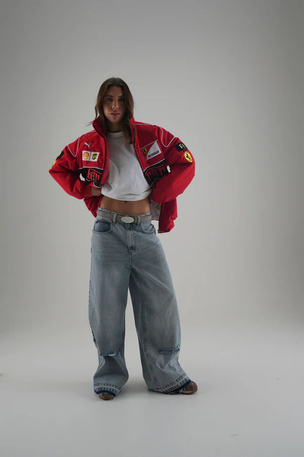 Red Ferrari Embroidered Jacket – Premium F1 Racing Gear