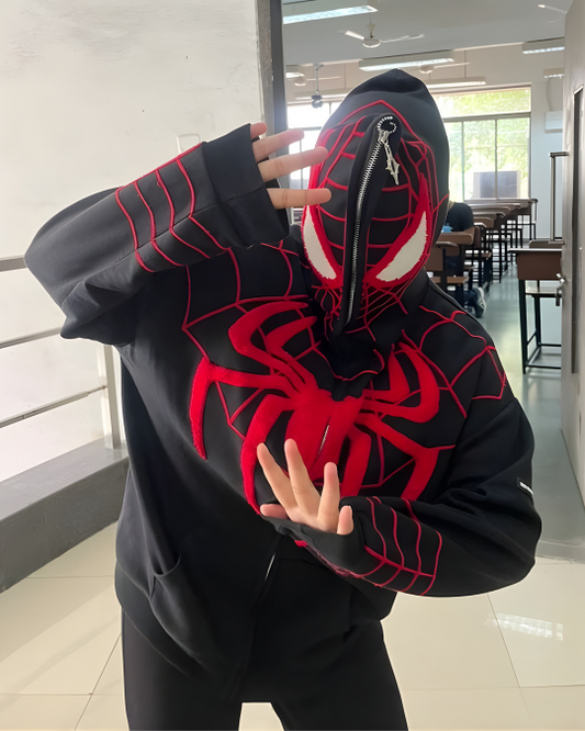 black spider man hoddiee unisex